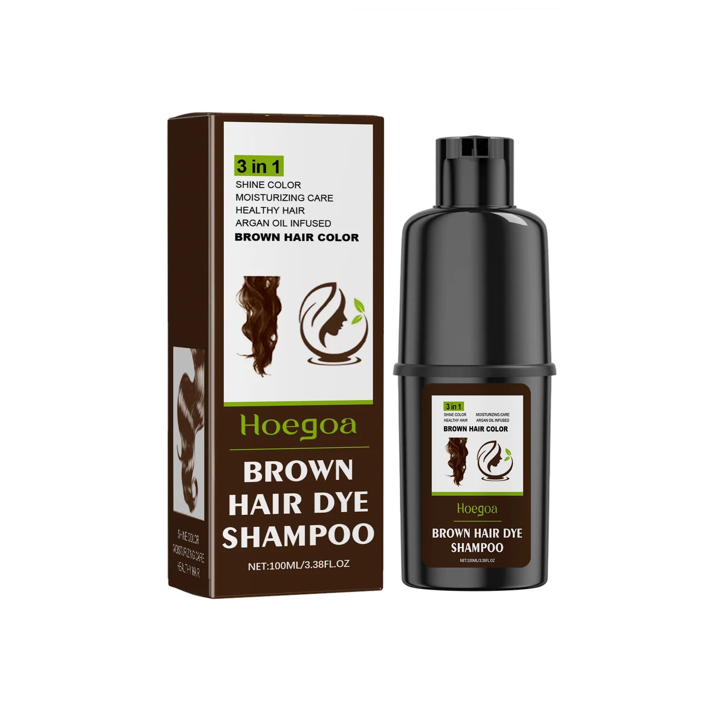 Hoegoa 100ml Hair Dye Shampoo Natural Coloring Fashion Hair Styling Covering Gray White Treatment Permanent Hair Dyeing Shampoo