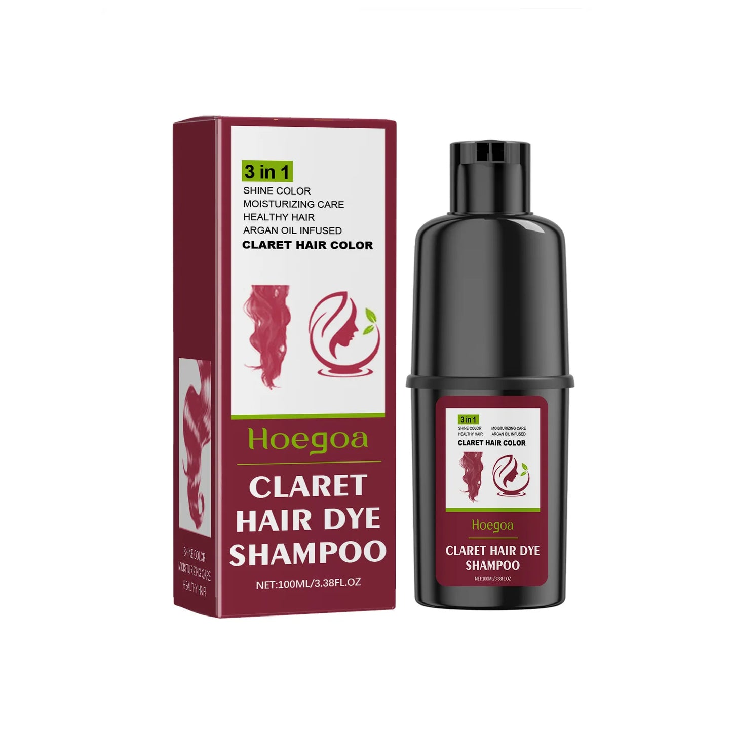 Hoegoa 100ml Hair Dye Shampoo Natural Coloring Fashion Hair Styling Covering Gray White Treatment Permanent Hair Dyeing Shampoo