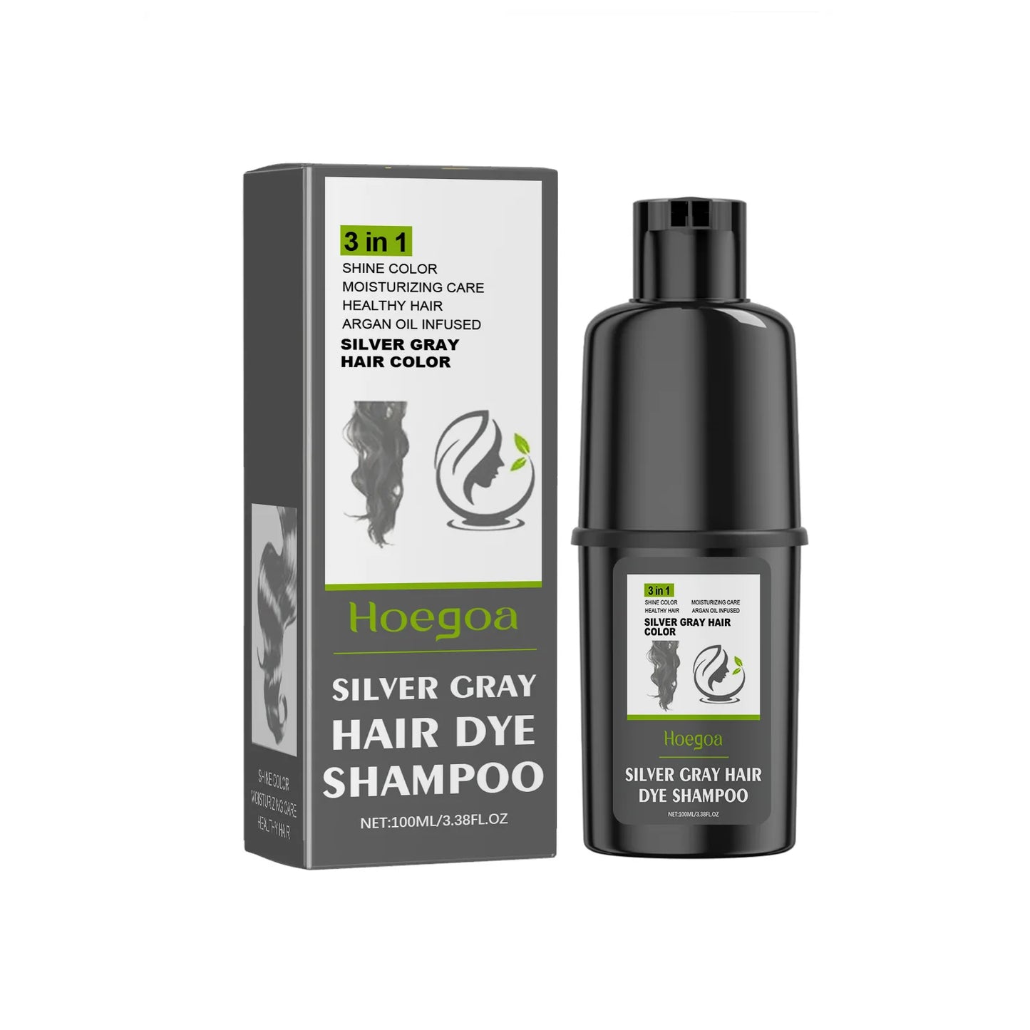 Hoegoa 100ml Hair Dye Shampoo Natural Coloring Fashion Hair Styling Covering Gray White Treatment Permanent Hair Dyeing Shampoo