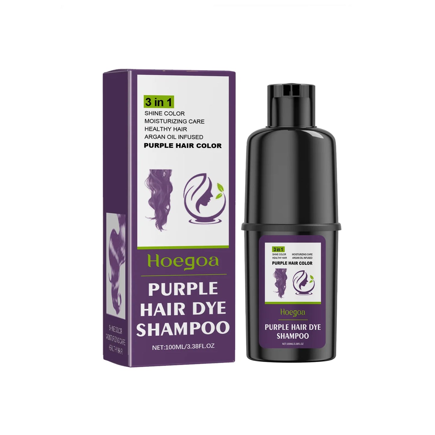 Hoegoa 100ml Hair Dye Shampoo Natural Coloring Fashion Hair Styling Covering Gray White Treatment Permanent Hair Dyeing Shampoo