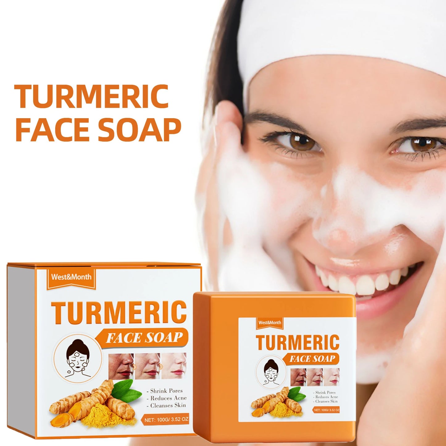 West&Month Turmeric Face Care Series Pore Minimizer Exfoliator Reducing Acne Brightening Dark Spot Remove Facial Hydrating Toner