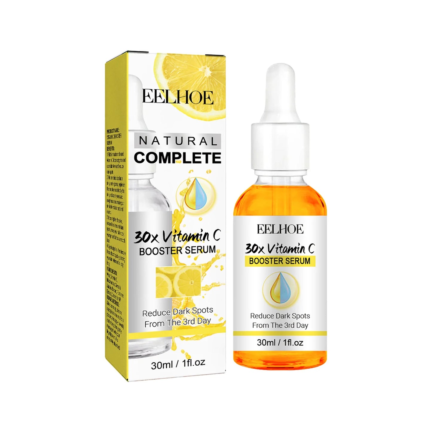 EELHOE Vitamin C Booster Serum Reduce Dark Spots Brightening Even Skin Tone Moisturizing Hydrating Essence Daily Facial Care